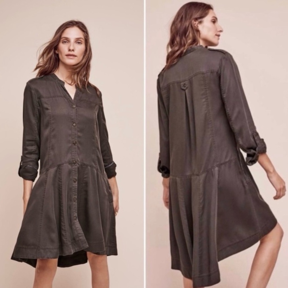 Anthropologie Holding Horses Mariona Shirt Dress Womens 0 Western Utility - Picture 4 of 6